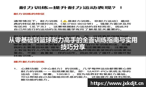 从零基础到篮球耐力高手的全面训练指南与实用技巧分享